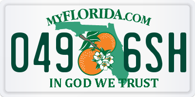 FL license plate 0496SH