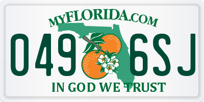 FL license plate 0496SJ