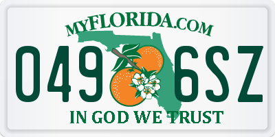 FL license plate 0496SZ