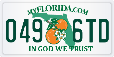 FL license plate 0496TD