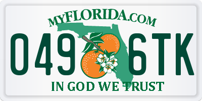 FL license plate 0496TK