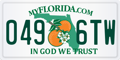 FL license plate 0496TW