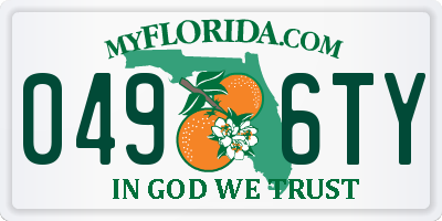 FL license plate 0496TY