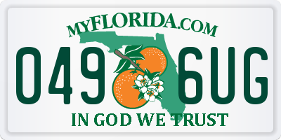 FL license plate 0496UG