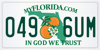 FL license plate 0496UM