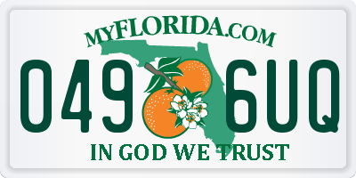 FL license plate 0496UQ