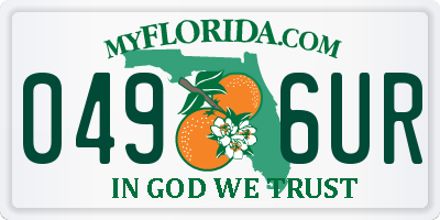 FL license plate 0496UR