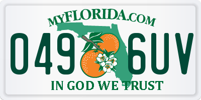 FL license plate 0496UV