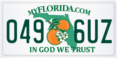 FL license plate 0496UZ