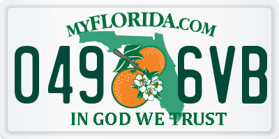 FL license plate 0496VB