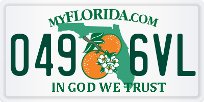 FL license plate 0496VL