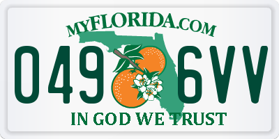 FL license plate 0496VV