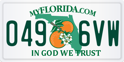 FL license plate 0496VW