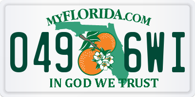 FL license plate 0496WI