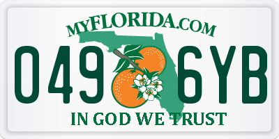 FL license plate 0496YB