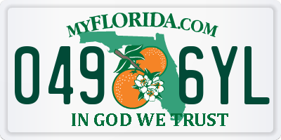 FL license plate 0496YL