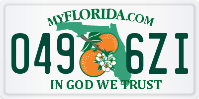 FL license plate 0496ZI