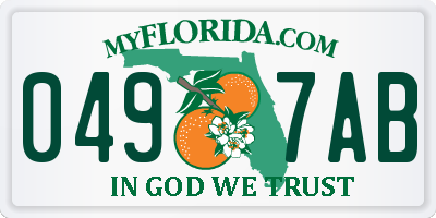 FL license plate 0497AB