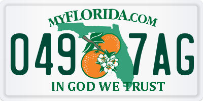 FL license plate 0497AG