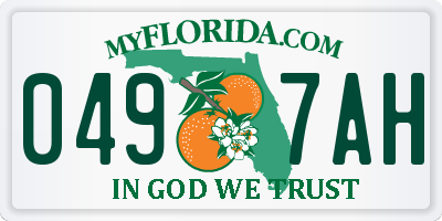 FL license plate 0497AH