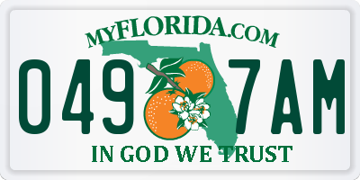 FL license plate 0497AM