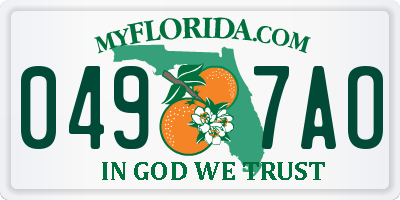 FL license plate 0497AO
