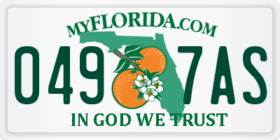 FL license plate 0497AS