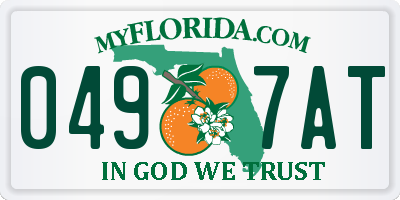 FL license plate 0497AT