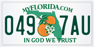 FL license plate 0497AU