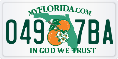 FL license plate 0497BA