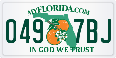 FL license plate 0497BJ