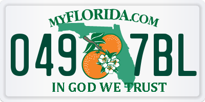 FL license plate 0497BL
