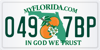 FL license plate 0497BP