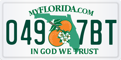 FL license plate 0497BT
