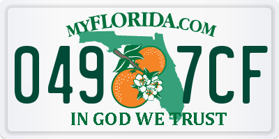 FL license plate 0497CF