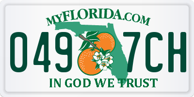 FL license plate 0497CH