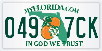 FL license plate 0497CK