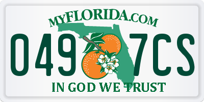 FL license plate 0497CS