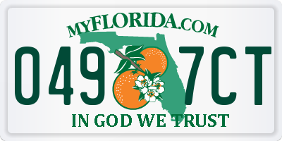 FL license plate 0497CT