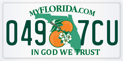 FL license plate 0497CU