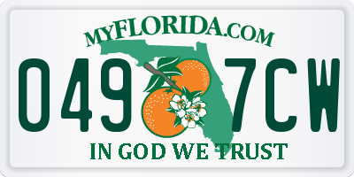 FL license plate 0497CW