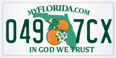 FL license plate 0497CX