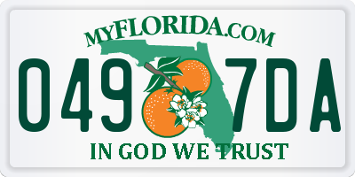 FL license plate 0497DA