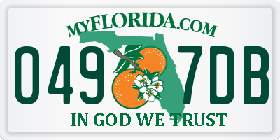 FL license plate 0497DB