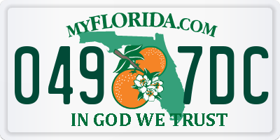 FL license plate 0497DC