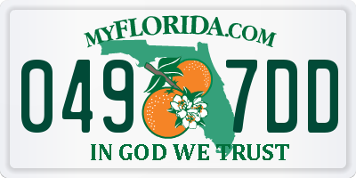 FL license plate 0497DD