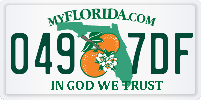 FL license plate 0497DF