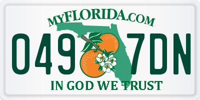 FL license plate 0497DN