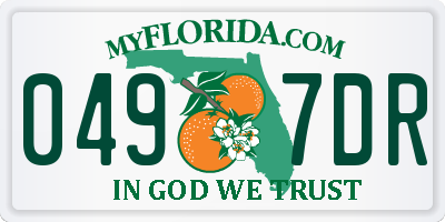 FL license plate 0497DR