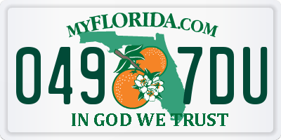 FL license plate 0497DU